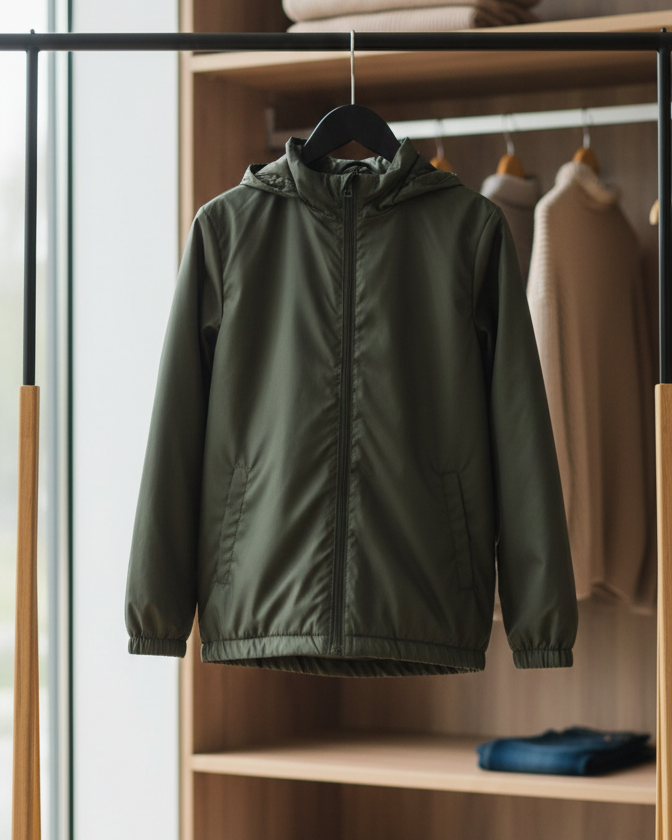 Olive Green Hooded Jacket
